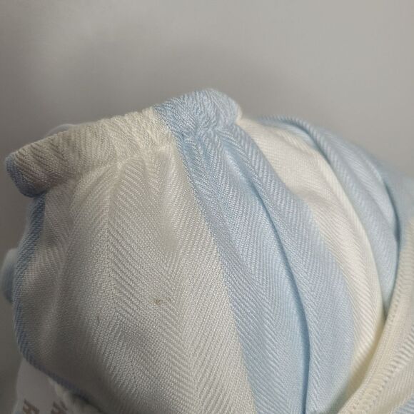 Lauren James Dress Blue White Stripe Open Back Halter Ruffle Flirty Mini Dress S - Picture 9 of 9